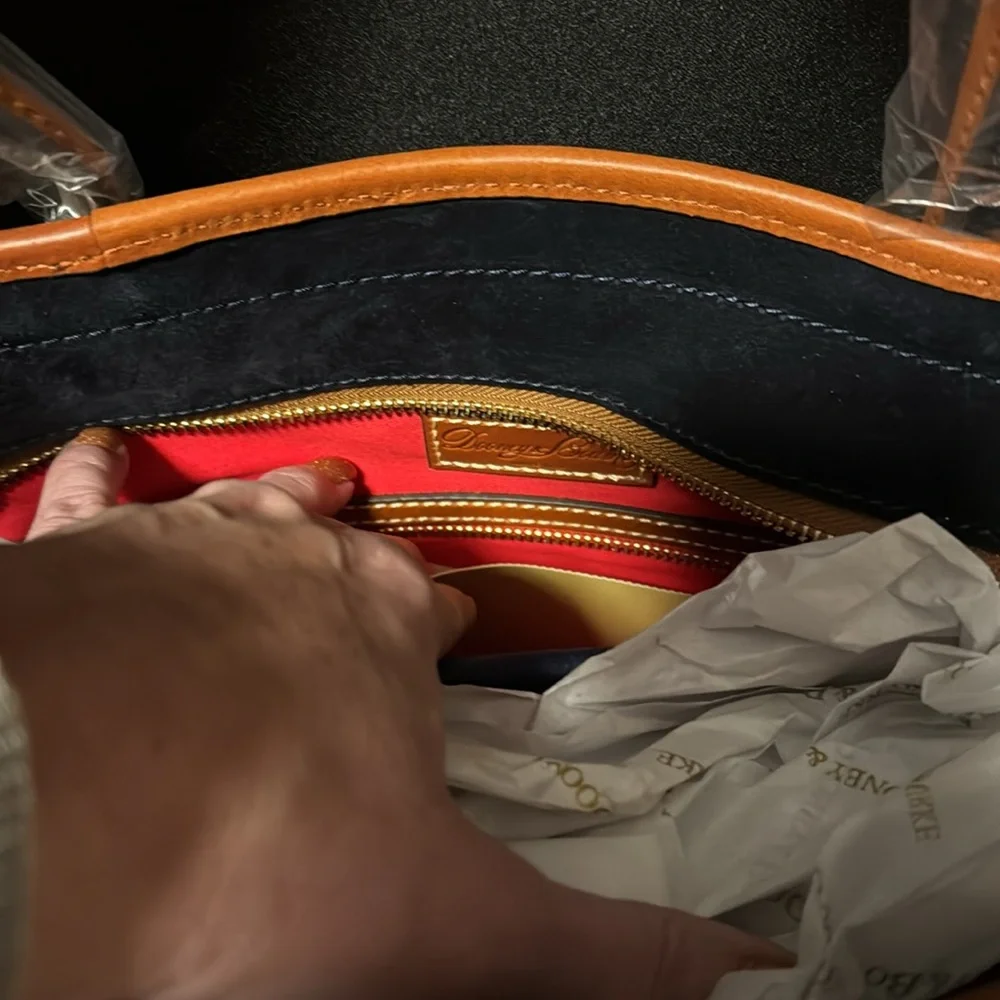Navy Suede Tote - Picture 4 of 7